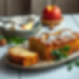 Delicious apple cake served on a rustic plate