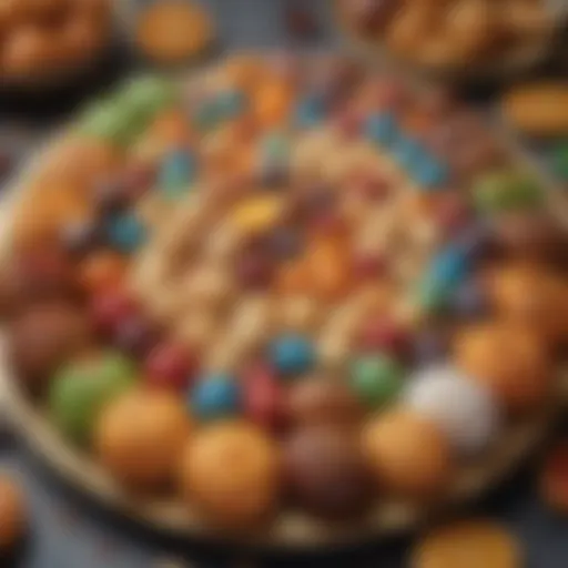 Traditional Turkish round holiday sweets displayed on a decorative platter