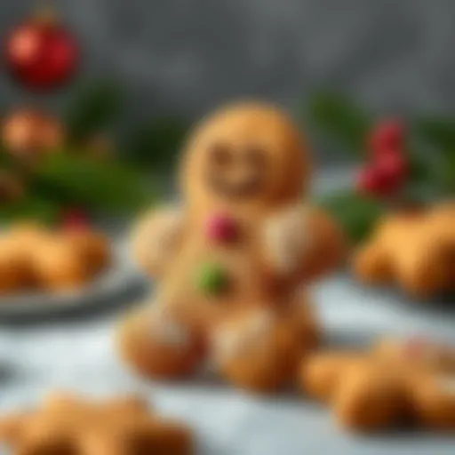 A delightful gingerbread man cookie with icing decorations